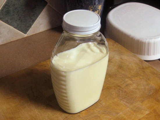 Shake it up, then let it sit on your counter or another relatively warm place for 24 hours. When cultured, the thickened new batch of buttermilk will coat your glass. Easy!