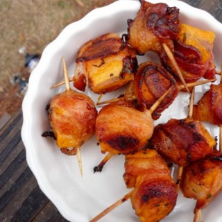 Bacon Wrapped Sweet Potato Bites
