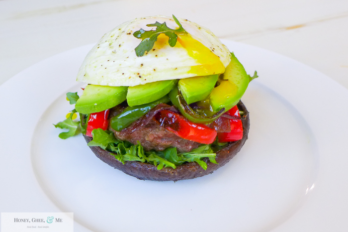 mushroom and pepper burger paleo-32